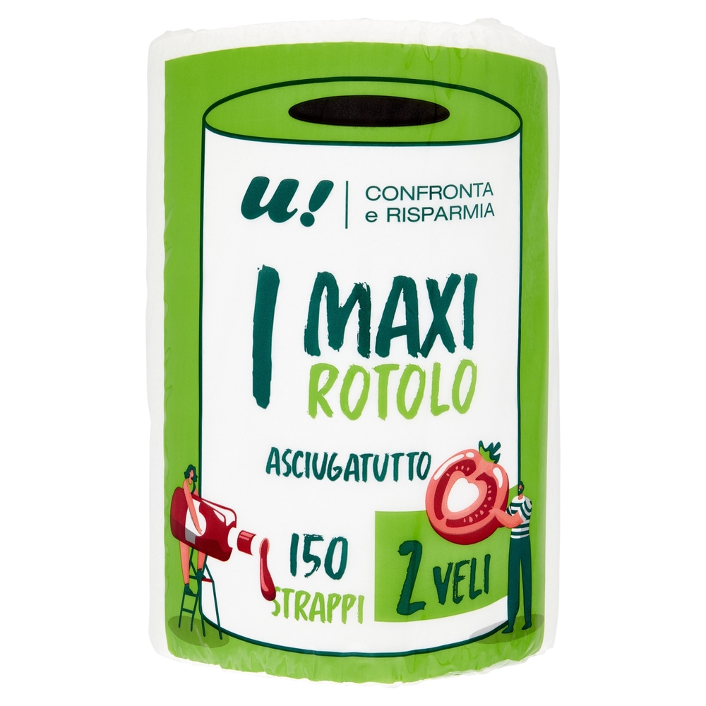 Asciugatutto Multiuso 2 Veli 150 Strappi U! Confronta e Risparmia